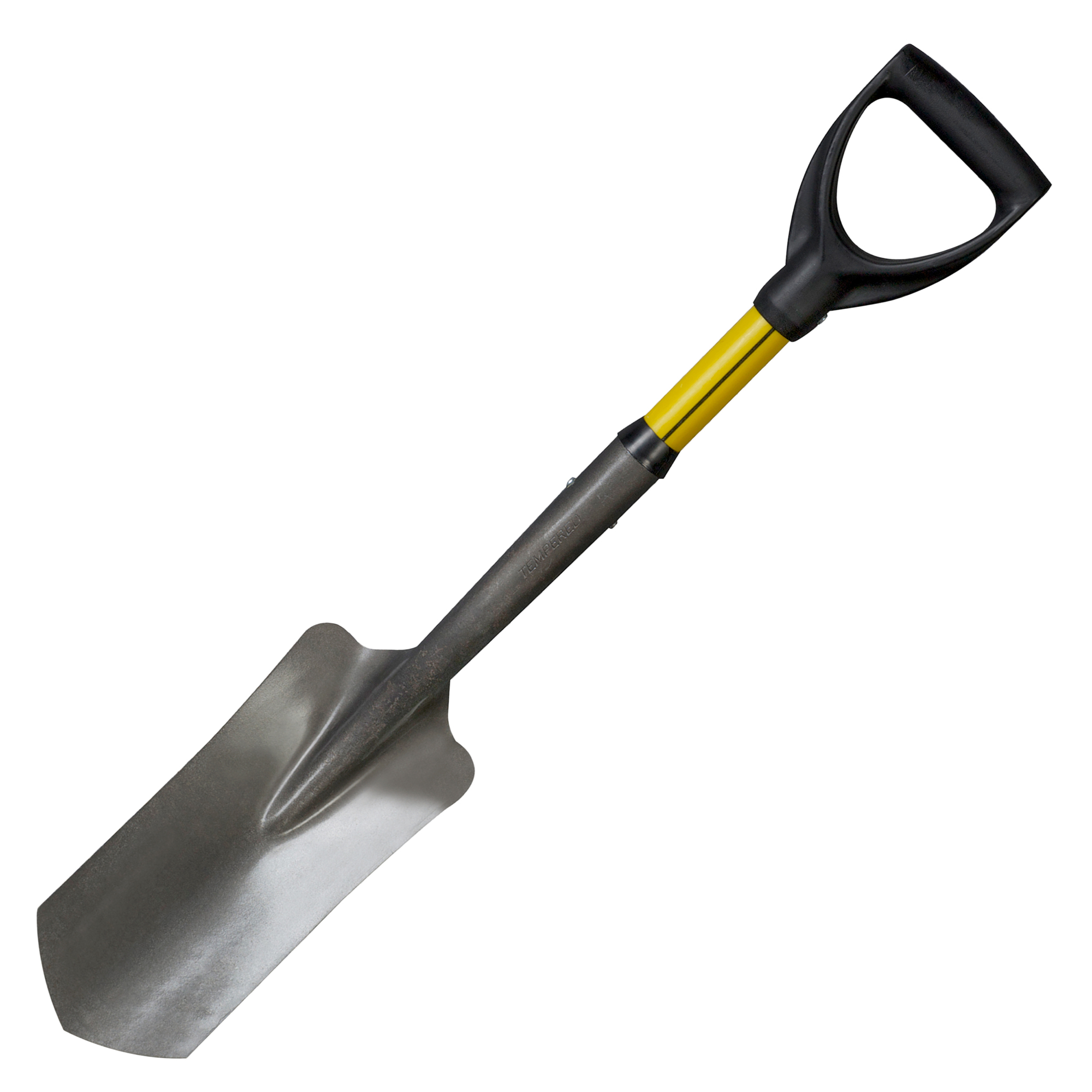 NUPLA Sewer Spade Shovel, Heavy-Duty 14 Gauge Hollow Back Steel Blade, 20" Classic Fiberglass Handle, Non-Slip D-Grip, Model # 75.69-323